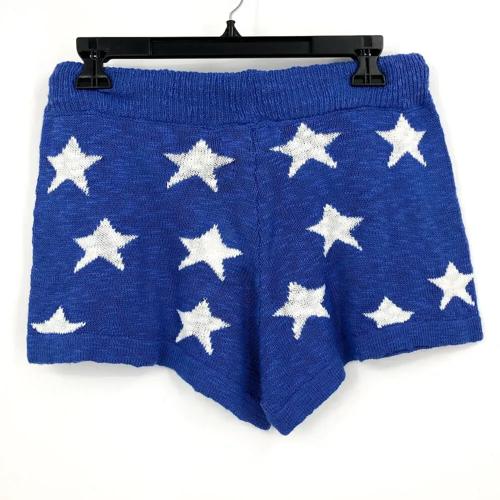 BEACHRIOT Women's Spangled Balboa Shorts Medium Blue Stars and Stripes NWT - Picture 7 of 12